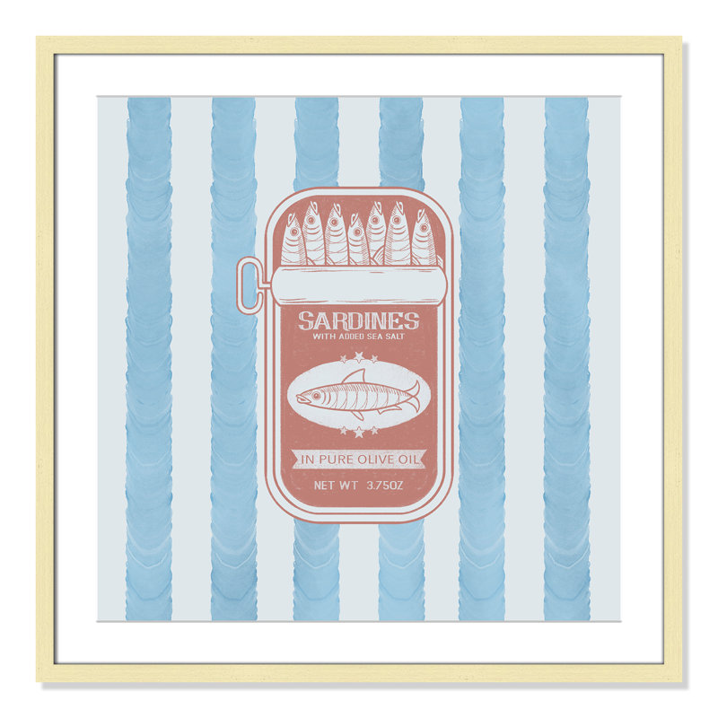 Salines sardines - reproduction carrée par Marcus Prime, L 37,5 po x H 37,5 po, Imprimé mat, Noir satiné