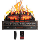 30" WiFi Infrared Quartz Electric Fireplace Log with Sound Crackling, Adjustable Flame Colours
