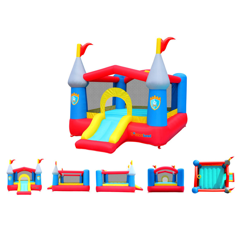 Colorful Inflatable Castle Bounce House with Slide and Hoop