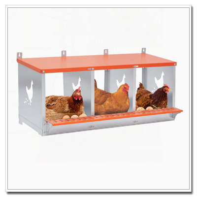 3-Bay Metal Nest Box with Natural Coconut Fibre Pad