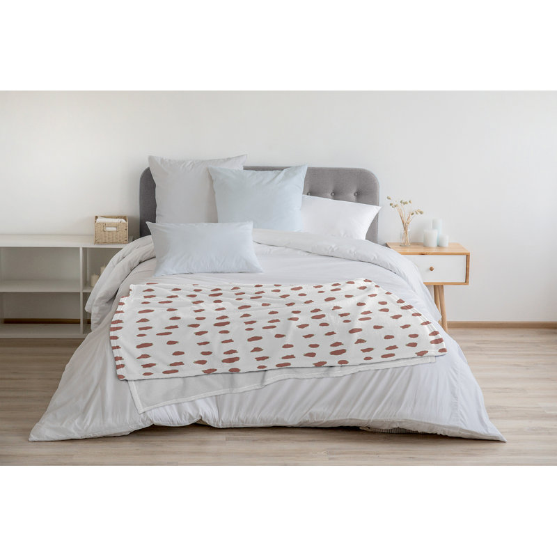 Dot Of Spots Spring Throw Blanket, 60" W x 80" L, Rusty Mauve