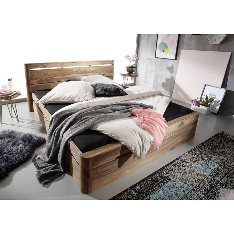 Toronto Solid Wood Bed, Super King (6'), None