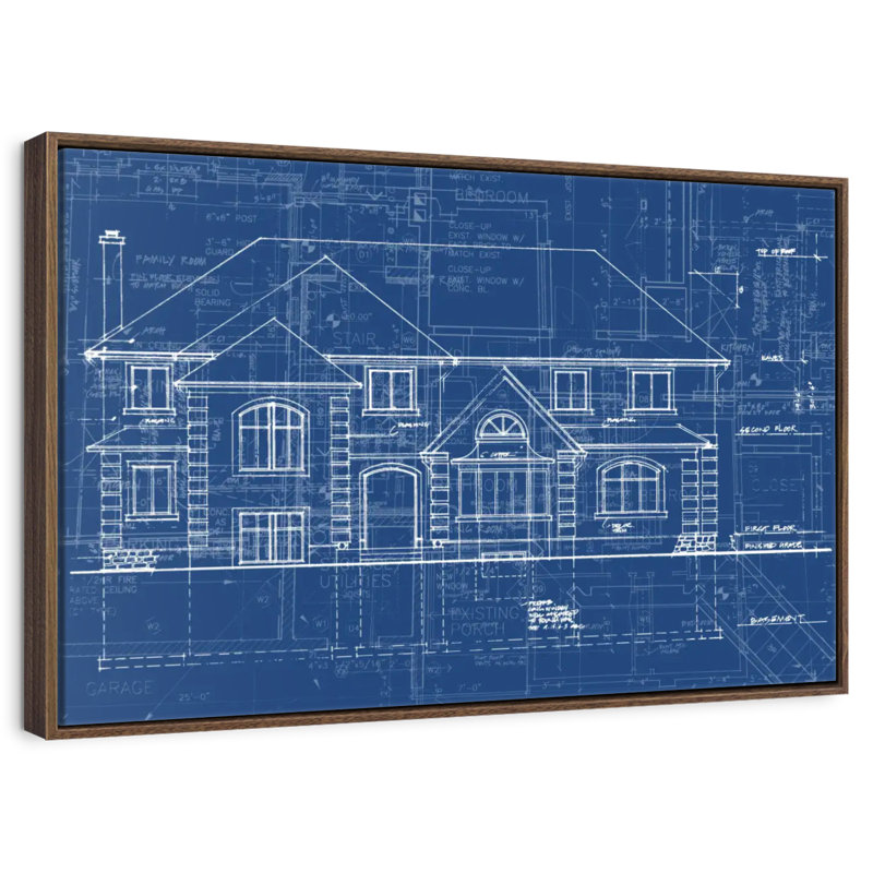 Plan de maison, 13 po x 9 po, Cadre flottant noyer