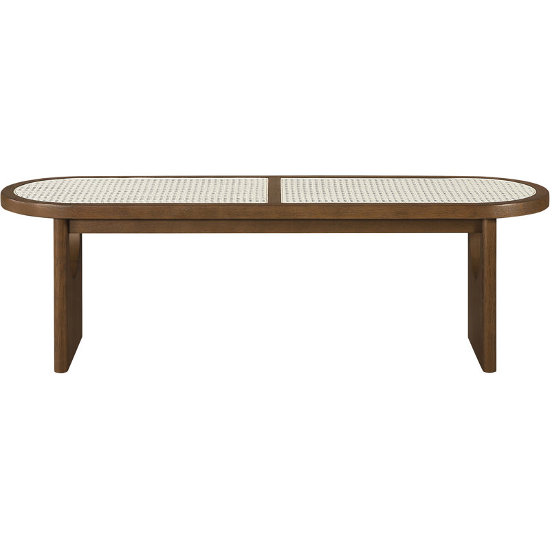 Banc en bois de noyer brun Canovia, Brun noyer