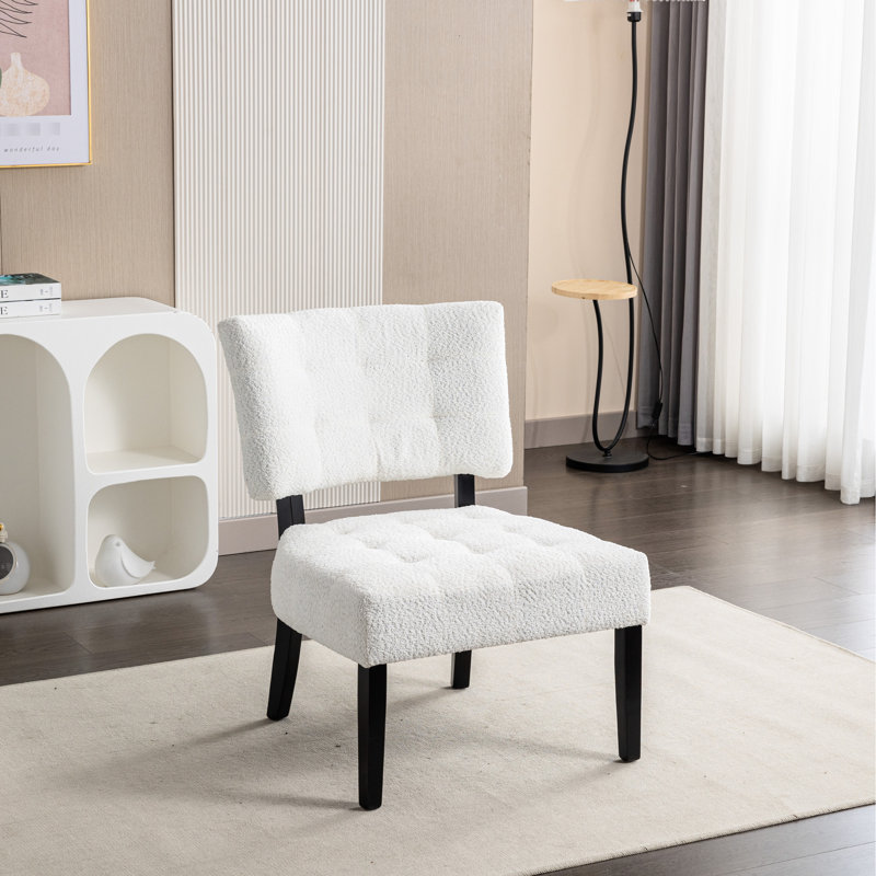 Fauteuil d'appoint blanc avec siège surdimensionné Jacksonville