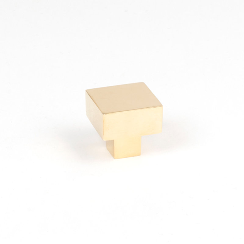 Square Knob, Polished Brass, 2.5 cm