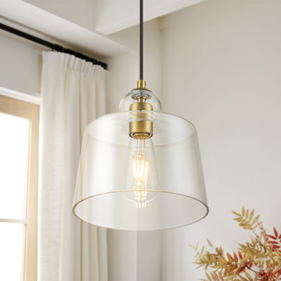 1 - Light Gold Glass Pendant Light for Dining Room