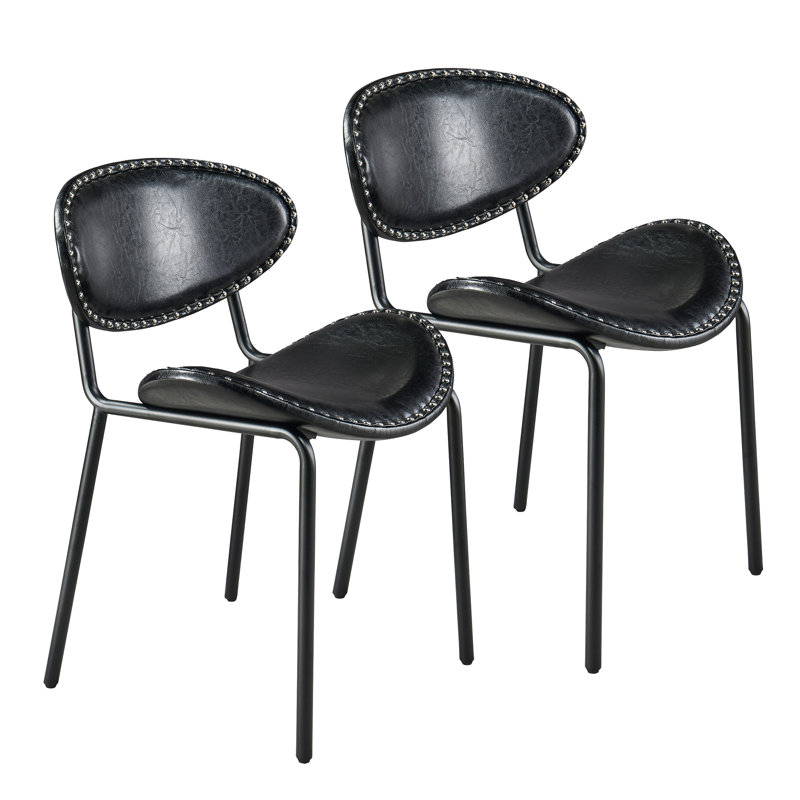 Reimer Upholstered Dining Chair, Black, 2 Pieces