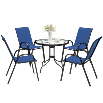 Steel Patio Dining Set Table,