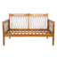 Ensemble de causeuse et table basse d'extérieur en bois d'acacia avec corde tissée à la main, finition teck-767794973