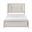 Structure de lit grand, tapissier de luxe moderne, fabrication en bois blanc propre avec tête de lit à DEL intégrée