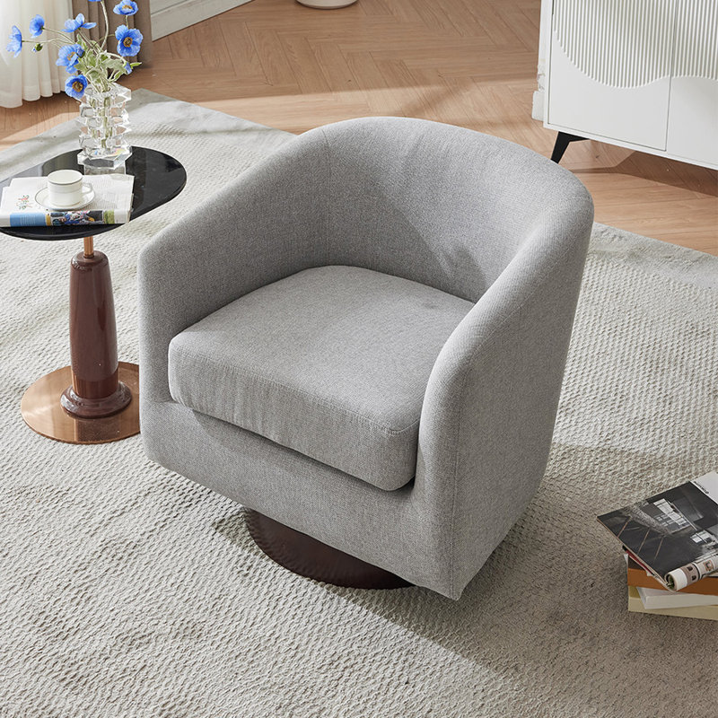 Upholstered Swivel Armchair, Grey