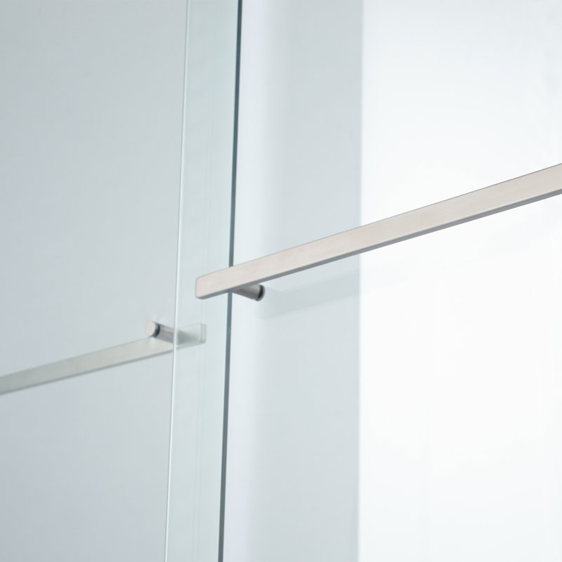 60'' - W x 76'' H Double Added Door Framed Shower Door with, Brushed Nickel