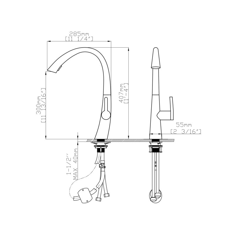 Belfry Kitchen Galilee Pull Out Kitchen Faucet