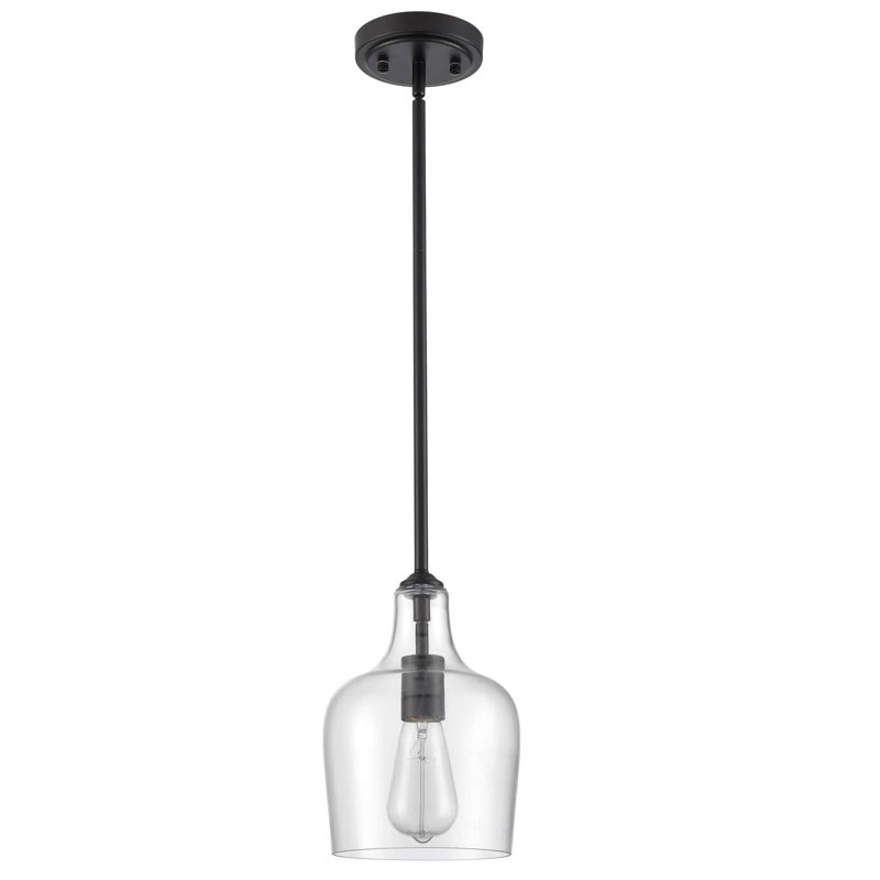 Luminaire suspendu en pot 1 lumière Whigham, Nickel brossé