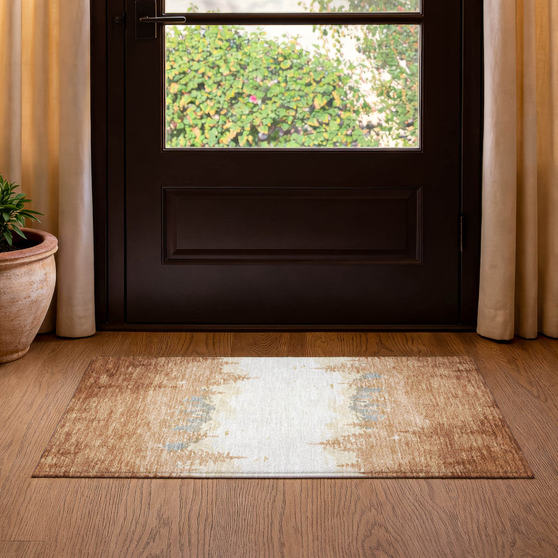 Machine Washable Indoor/Outdoor Chantille ACN2861 Lodge Rug, Paprika, 2'6" x 3'10"