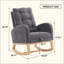 Chaise berçante décorative avec repose-pieds et pieds en bois d'hévéa à haut dossier-748763107