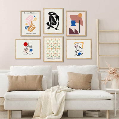 «Mid-Century Matisse Shapes Plants» encadré 6 pièces par Henri Matisse
