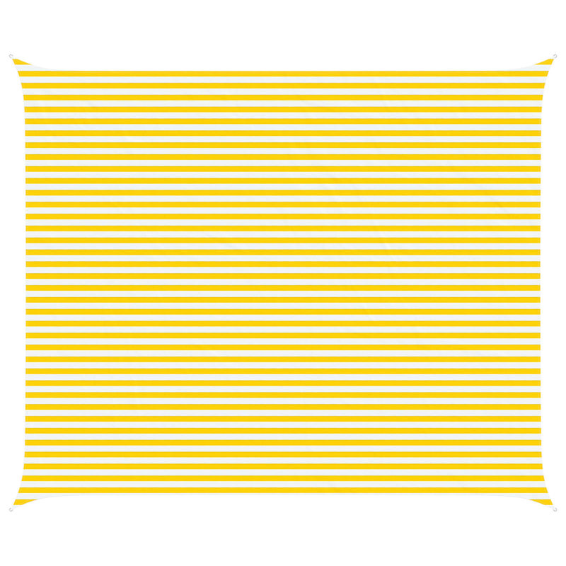 Vidaxl Sunshade Sail Oxford Fabric Rectangular Patio Shade Sunscreen Canopy, 5m W x 6m L, Yellow/White