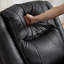Causeuse inclinable de luxe en cuir véritable de 74 po de largeur avec porte-gobelets et console de rangement-348438997