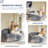 Floral Shaped Bean Bag Sofa, Ultra Soft Faux Fur Floor Sofa, Large Reading Chair Grey, Double