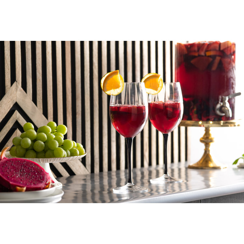Crystal Red Wine Glass, Clear/Black