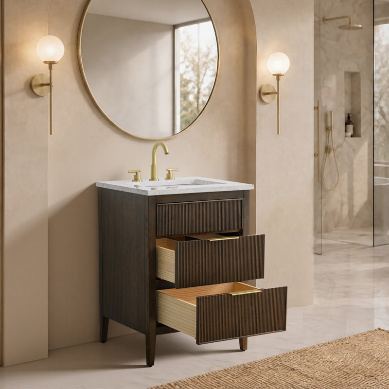 Emma 24" W Single Vanity, Chestnut Brown
