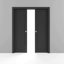 Portes coulissantes françaises à double poche | Quadro 4111 noir mat | Ensemble de quincaillerie pour rail-87391496