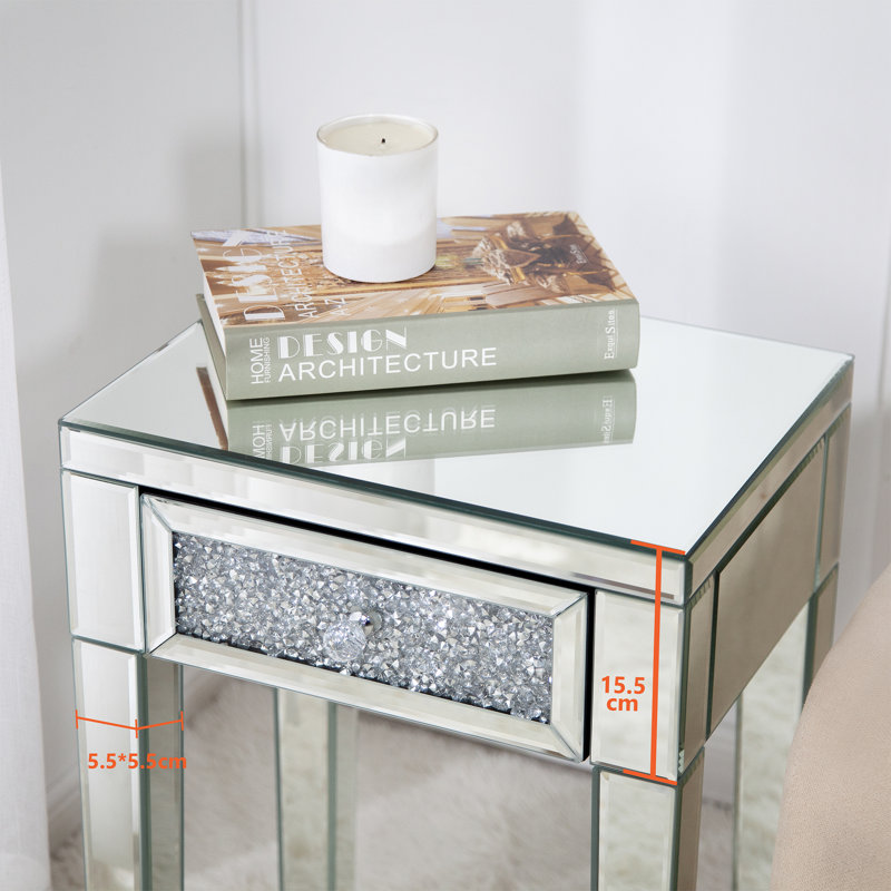 Amla Side Table Nightstand with Storage