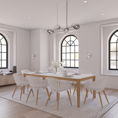 Graciani 8 - Person Solid Wood Top Four Leg Dining Set