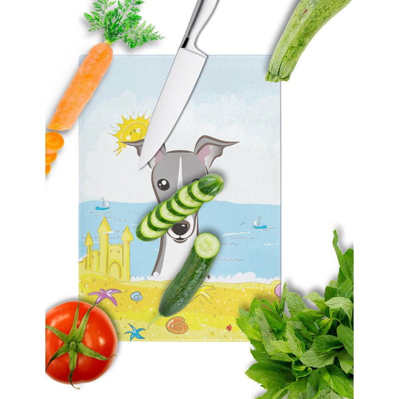 Planche à découper en verre trempé d’été caroline, Lévrier italien
