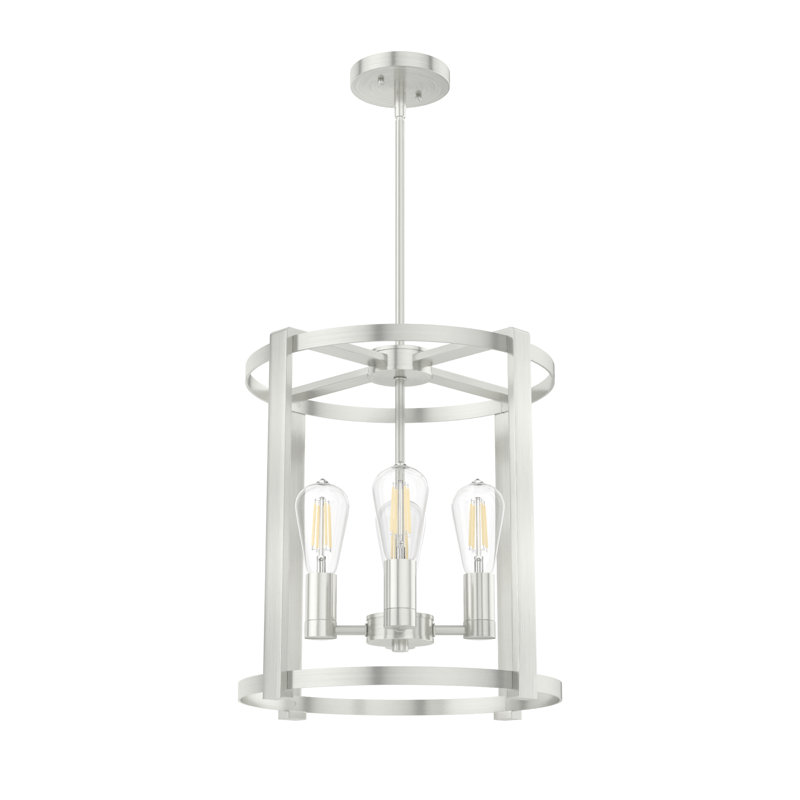 Astwood 4 - Light Dimmable Lantern Drum Chandelier, Brushed Nickel, 16" W x 16" D x 17.75" H