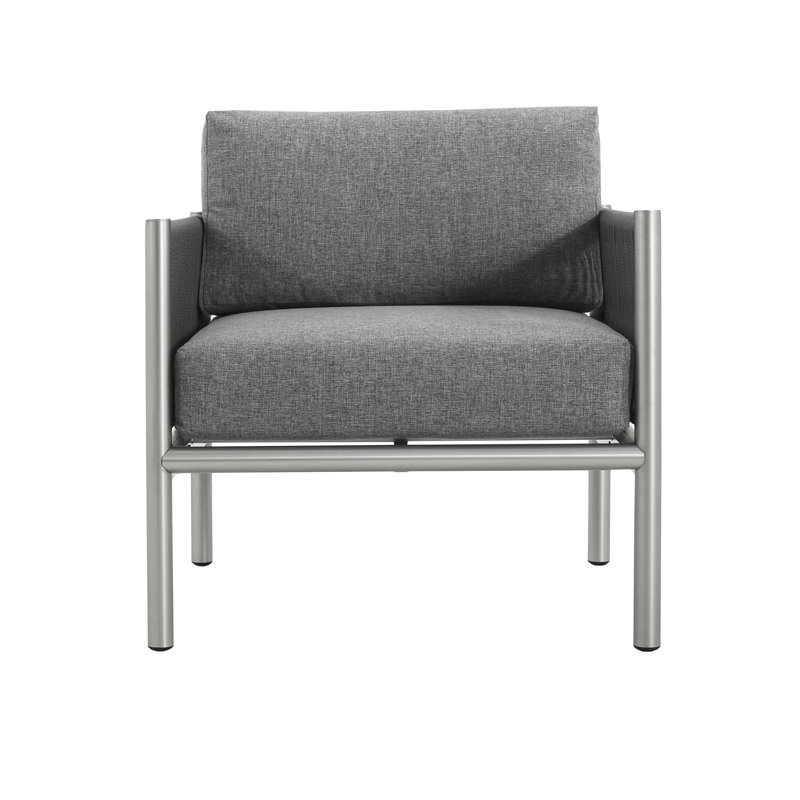 Hargrove Club Chair With Premium Aluminum Frame And Durable Braided Rope, Perfect For Modern And Rustic Decor