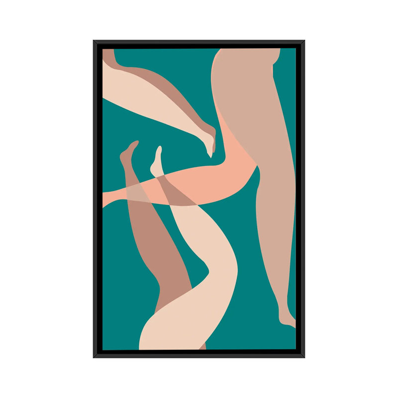 Pieds verts-impression d’art graphique, Toile avec cadre noir, Pas de tapis, H 60 po x l 40po x P 1,5 po