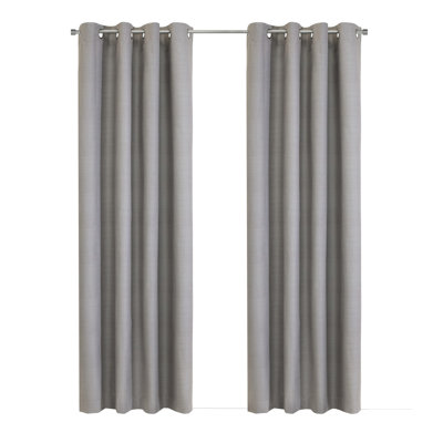 Mason Texture Printed Blackout Grommet Curtain Panel 52 x 84 in Silver