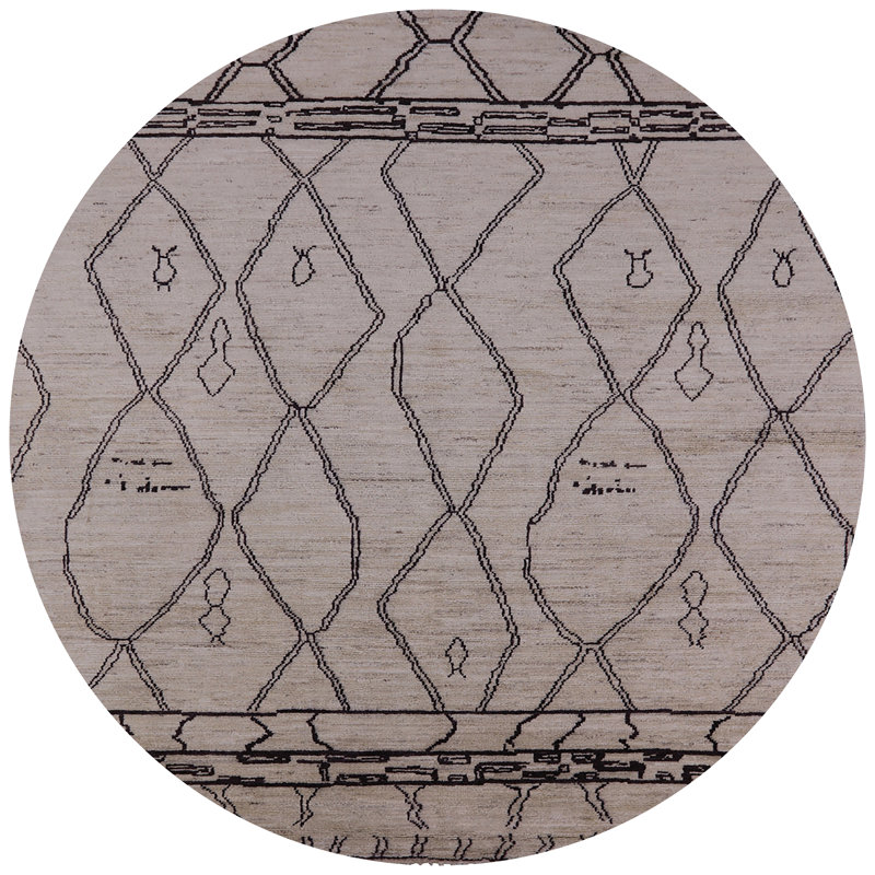 Weslaco Geometric Indoor Rug, Round 6'