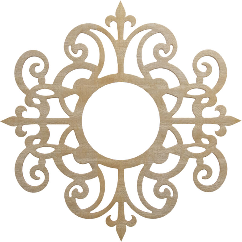 Médaillon de plafond en bois ajouré Dijon 32 po x P 10 3/8 po x P 3/8 po, Hickory, H 28 po x l 28 po x P 0,38 po