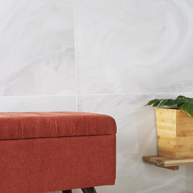 23,62 po x 47,24 po. en carreaux de plancher et de mur en porcelaine polie d'aspect marbre (15,49 pieds carrés / caisse)