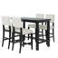Ensemble de salle à manger 5 pièces à hauteur de comptoir, table élégante classique et 4 chaises espresso et beige