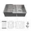 Évier de cuisine à double cuve encastrable 36 po x 19 po x 10 po - calibre 16 avec deux cuves profondes de 10 po