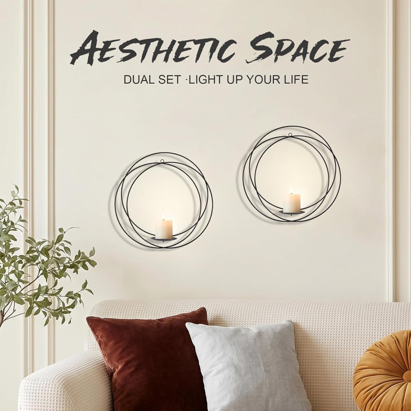 2 Set Metal Wall Candle Sconce