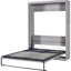 Lit double gris avec fonction d'armoire - et conception efficace en gris, option de solution convertible pratique