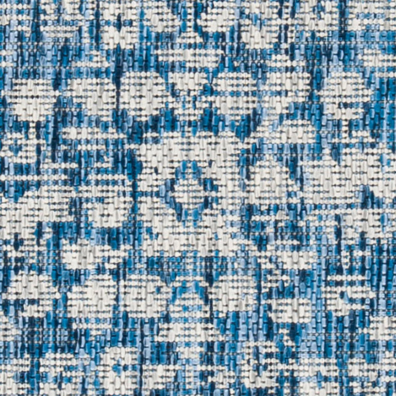 Arneshia Oriental Blue/Beige Indoor/Outdoor Area Rug, Round 6'7"
