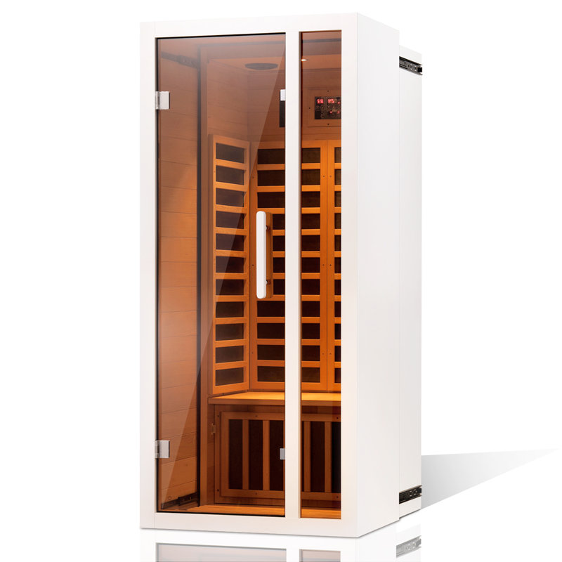 Sauna infrarouge FAR intérieur extensible pour 1 personne compatible avec 6 radiateurs au carbone, Blanc