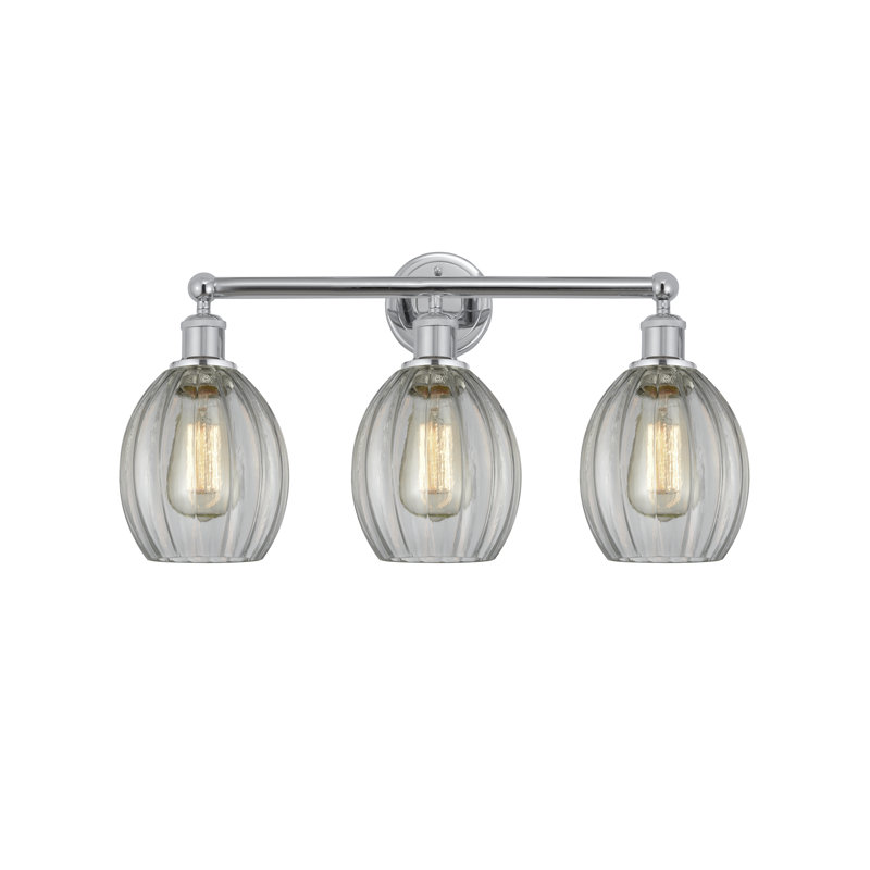 Éclairage pour salle de bain 3 lumières à intensité variable en métal l 23,5 po Bolduc, Transparent, Chrome poli