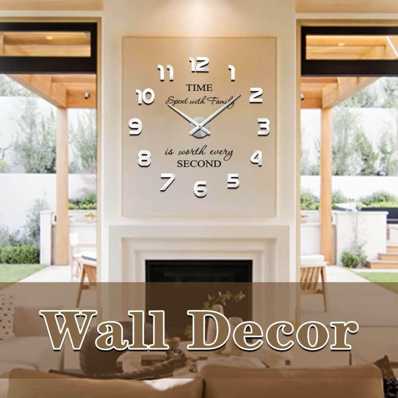 Acrylic Wall Clock, Silver