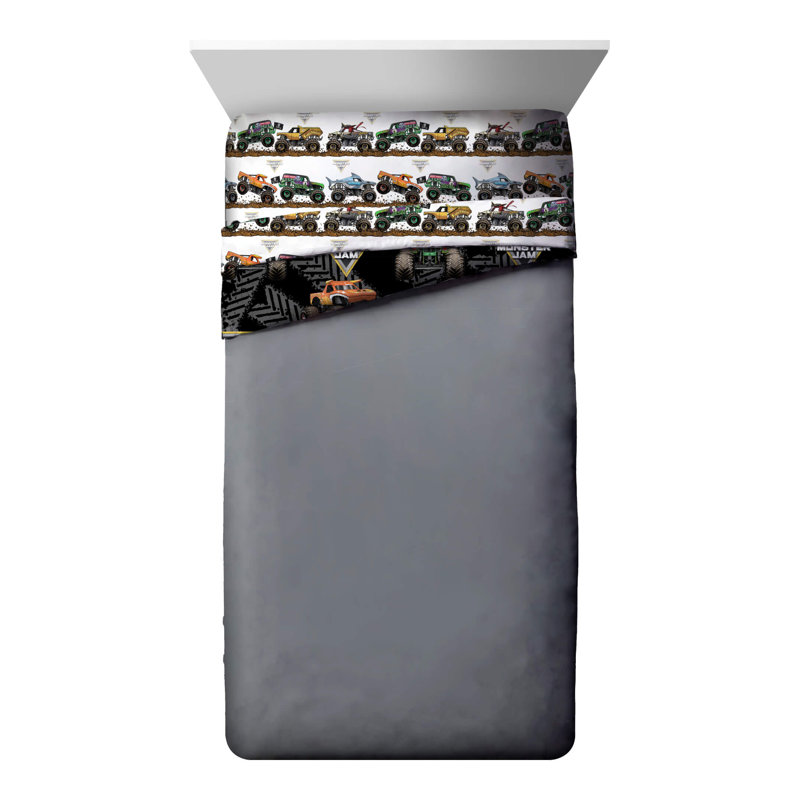Monster Jam Tracks Twin Bed Set