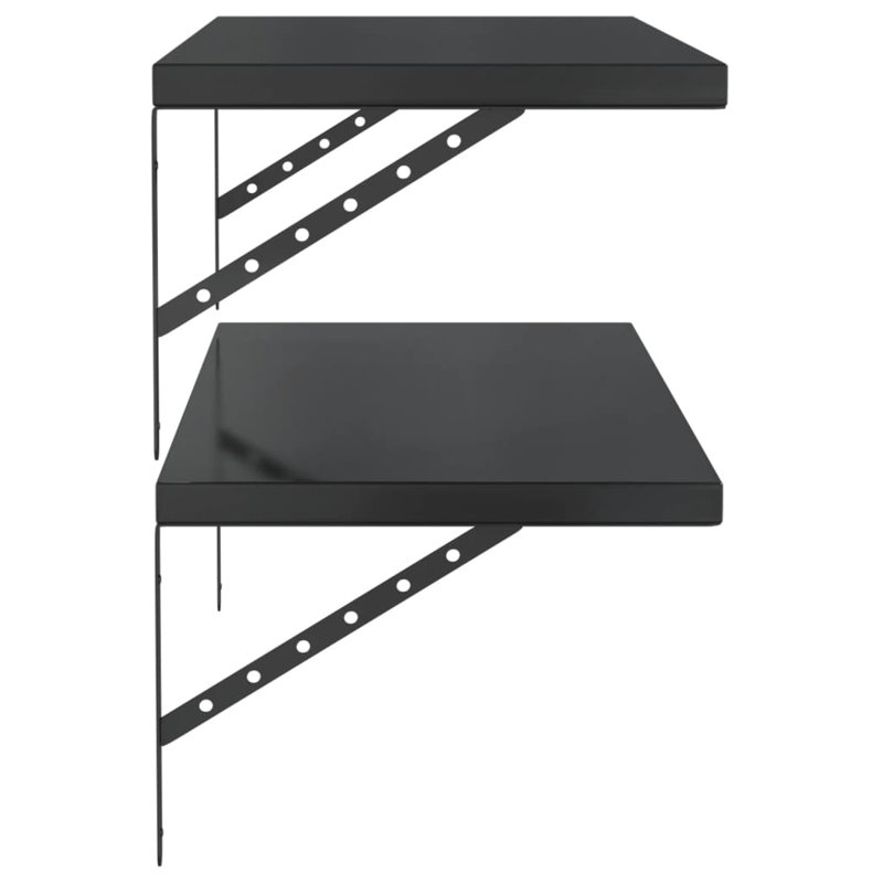 Antavion Stainless Steel Bracket Shelf, Black, 3cm H x 100cm W x 40cm
