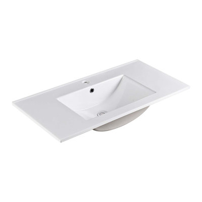 36'' Ceramic Single Vanity Top with Single Sink Faucet Hole