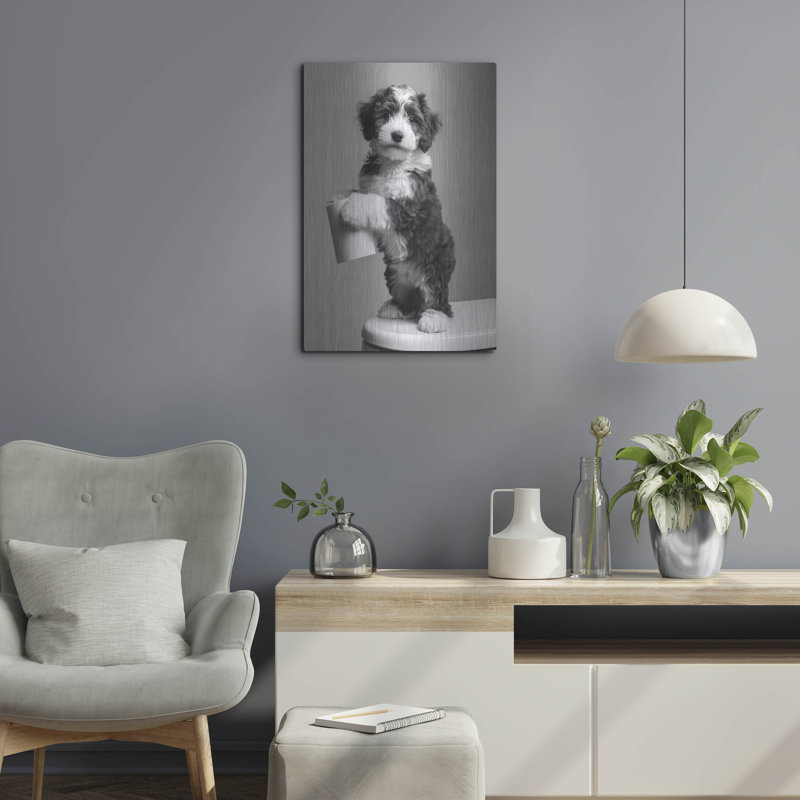  «The Bathroom Matron 2» par Rich Monet, art mural en métal, 16 po x 24 po, H 24 po x l 16 po